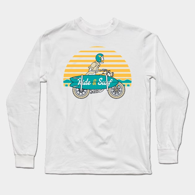 Ride and Surf Long Sleeve T-Shirt by quilimo